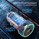 شاحن سيارة USB C بتقنية PD للشحن السريع 4.0 3.0 بقدرة 38 واط لهواتف ايفون 13 و12 وXS وX وXR و8 و7 وشاومي وشحن سريع QC4.0 QC3.0 من النوع C