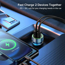 شاحن سيارة USB C بتقنية PD للشحن السريع 4.0 3.0 بقدرة 38 واط لهواتف ايفون 13 و12 وXS وX وXR و8 و7 وشاومي وشحن سريع QC4.0 QC3.0 من النوع C