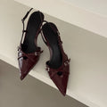 Ladies High Heels New Fashion Buckled Slingback Sandals 2025 Summer Sexy Pointed Toe Stiletto Heels Casual Party Dress Zapatos