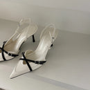 Ladies High Heels New Fashion Buckled Slingback Sandals 2025 Summer Sexy Pointed Toe Stiletto Heels Casual Party Dress Zapatos