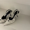 Ladies High Heels New Fashion Buckled Slingback Sandals 2025 Summer Sexy Pointed Toe Stiletto Heels Casual Party Dress Zapatos
