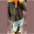 Women's Black Cropped Blazer Stand Collar Button Front Long Sleeve Slim Coat 2026 Spring Casual Daily Fashion Lady Outerwear