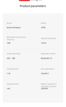 Lenovo XT88 Wireless Bluetooth Earbuds