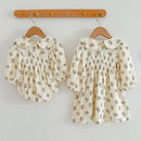 Infant Kids Baby Girls Long Sleeve Sisters Dress