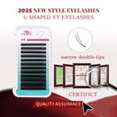 Fadvan U Shaped YY Parallel Flower Fake Eyelashes Cosplay Double Tips Lashes 2D YY Lashes Premade Fans Volume False Lash Makeup