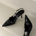 Ladies High Heels New Fashion Buckled Slingback Sandals 2025 Summer Sexy Pointed Toe Stiletto Heels Casual Party Dress Zapatos