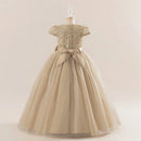 Elegant Bow Bridesmaid Party Girls Dress